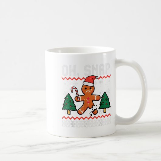 Christmas Gingerbread Broken Oh Snap Ugly Xmas Men Kaffeetasse (Rechts)