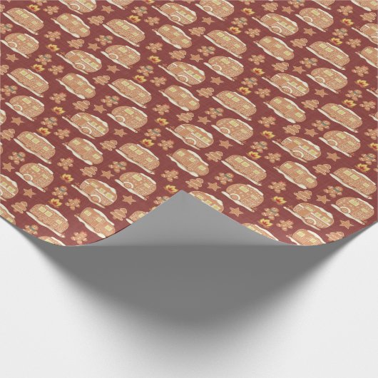 Christmas Gingerbread Camper in Rot Geschenkpapier (Ecke)