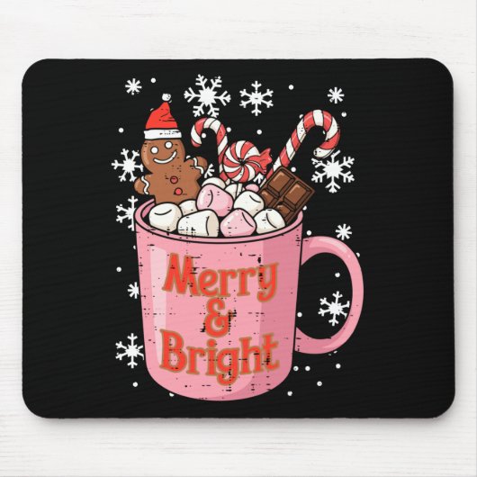 Christmas Gingerbread Cocoa Merry Bright Xmas Wome Mousepad (Vorne)