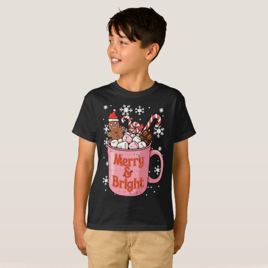 Christmas Gingerbread Cocoa Merry Bright Xmas Wome T-Shirt (Vorne ganz)