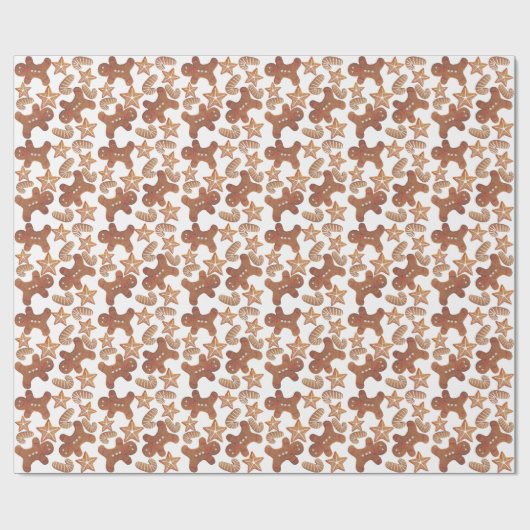 Christmas Gingerbread Cookie Pattern Geschenkpapier (Flach)