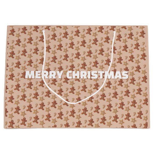 Christmas Gingerbread Cookie Pattern Große Geschenktüte (Vorderseite)