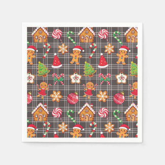 Christmas Gingerbread Cookies Print Party Napkins Serviette