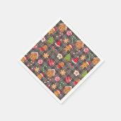Christmas Gingerbread Cookies Print Party Napkins Serviette (Ecke)