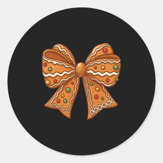 Christmas Gingerbread Coquette Bow Xmas For Men Wo Runder Aufkleber (Vorderseite)