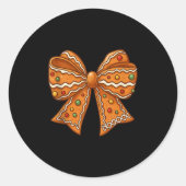 Christmas Gingerbread Coquette Bow Xmas For Men Wo Runder Aufkleber (Vorderseite)