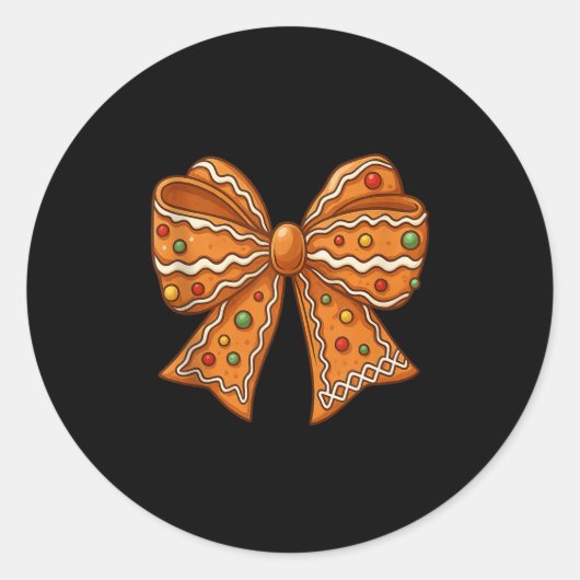 Christmas Gingerbread Coquette Bow Xmas For Men Wo Runder Aufkleber (Vorderseite)