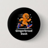 Christmas Gingerbread Dash Running Runner Xmas Mar Button (Vorderseite)