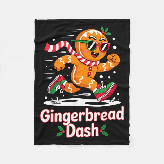 Christmas Gingerbread Dash Running Runner Xmas Mar Fleecedecke (Vorderseite)
