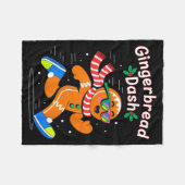 Christmas Gingerbread Dash Running Runner Xmas Mar Fleecedecke (Vorderseite (Horizontal))