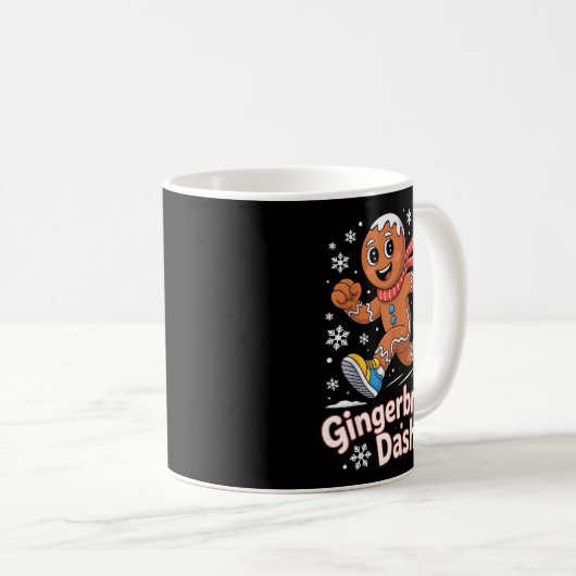 Christmas Gingerbread Dash Running Runner Xmas Mar Kaffeetasse (VorderseiteRechts)