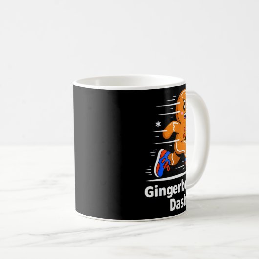 Christmas Gingerbread Dash Running Runner Xmas Mar Kaffeetasse (VorderseiteRechts)