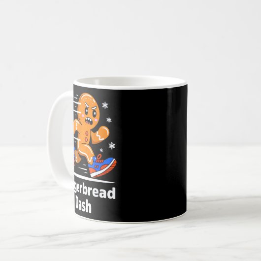 Christmas Gingerbread Dash Running Runner Xmas Mar Kaffeetasse (Vorderseite Links)
