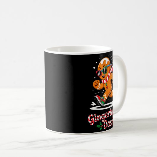 Christmas Gingerbread Dash Running Runner Xmas Mar Kaffeetasse (VorderseiteRechts)