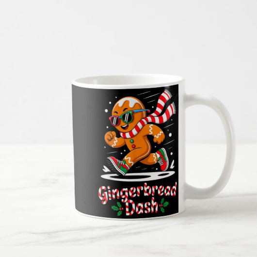 Christmas Gingerbread Dash Running Runner Xmas Mar Kaffeetasse (Rechts)