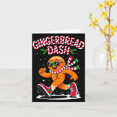 Christmas Gingerbread Dash Running Runner Xmas Mar Karte (Gelbe Blume)