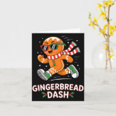 Christmas Gingerbread Dash Running Runner Xmas Mar Karte (Gelbe Blume)