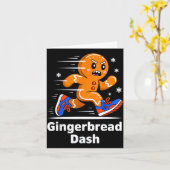 Christmas Gingerbread Dash Running Runner Xmas Mar Karte (Gelbe Blume)