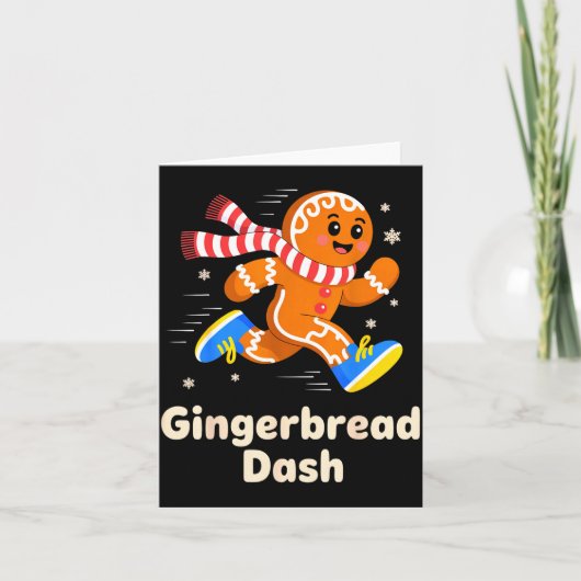 Christmas Gingerbread Dash Running Runner Xmas Mar Karte (Vorderseite)