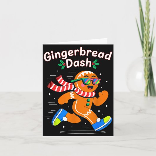 Christmas Gingerbread Dash Running Runner Xmas Mar Karte (Vorderseite)