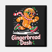 Christmas Gingerbread Dash Running Runner Xmas Mar Magnet (Vorne)
