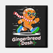Christmas Gingerbread Dash Running Runner Xmas Mar Magnet (Vorne)