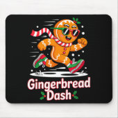Christmas Gingerbread Dash Running Runner Xmas Mar Mousepad (Vorne)