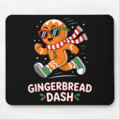 Christmas Gingerbread Dash Running Runner Xmas Mar Mousepad (Vorne)