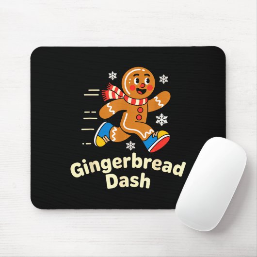 Christmas Gingerbread Dash Running Runner Xmas Mar Mousepad (Mit Mouse)