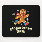 Christmas Gingerbread Dash Running Runner Xmas Mar Mousepad (Vorne)