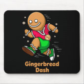 Christmas Gingerbread Dash Running Runner Xmas Mar Mousepad (Vorne)