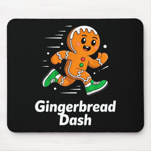 Christmas Gingerbread Dash Running Runner Xmas Mar Mousepad (Vorne)