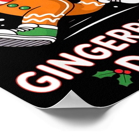 Christmas Gingerbread Dash Running Runner Xmas Mar Poster (Ecke)