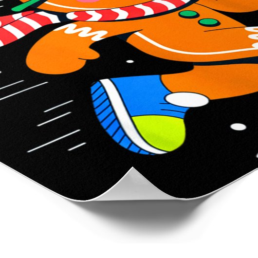 Christmas Gingerbread Dash Running Runner Xmas Mar Poster (Ecke)