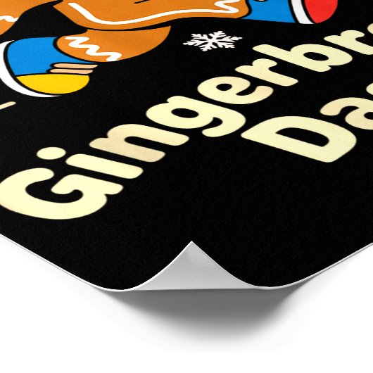 Christmas Gingerbread Dash Running Runner Xmas Mar Poster (Ecke)