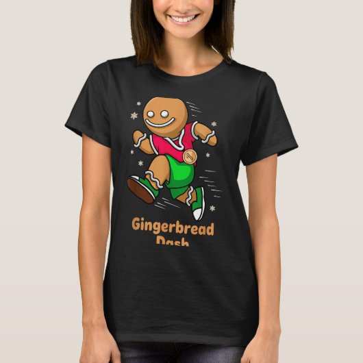 Christmas Gingerbread Dash Running Runner Xmas Mar T-Shirt (Vorderseite)