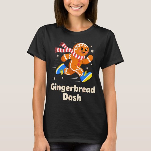 Christmas Gingerbread Dash Running Runner Xmas Mar T-Shirt (Vorderseite)