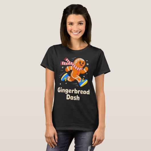 Christmas Gingerbread Dash Running Runner Xmas Mar T-Shirt (Vorne ganz)