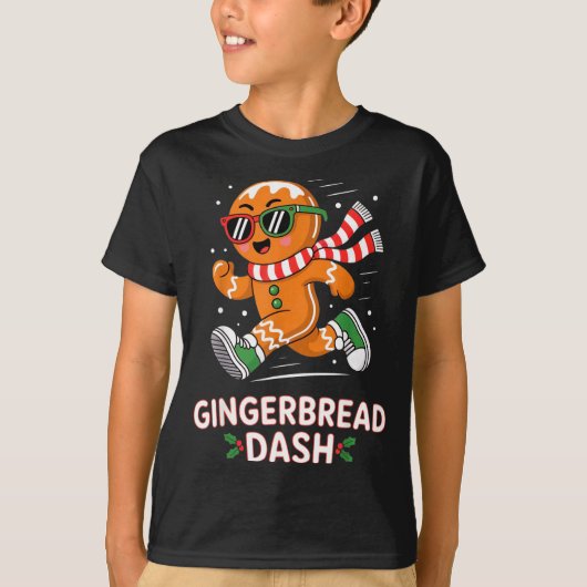 Christmas Gingerbread Dash Running Runner Xmas Mar T-Shirt (Vorderseite)
