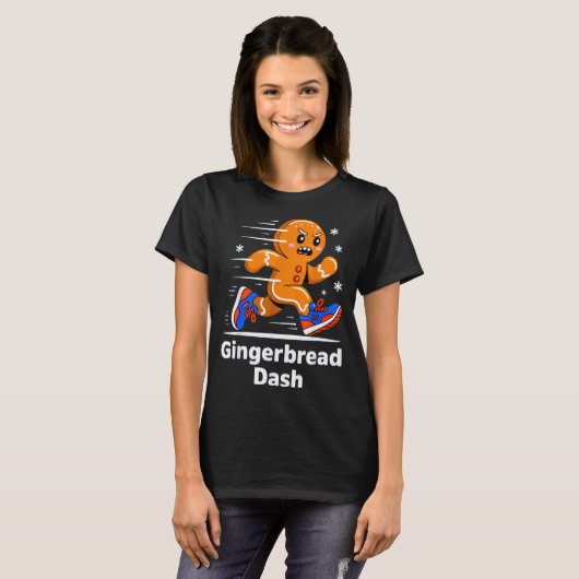 Christmas Gingerbread Dash Running Runner Xmas Mar T-Shirt (Vorne ganz)