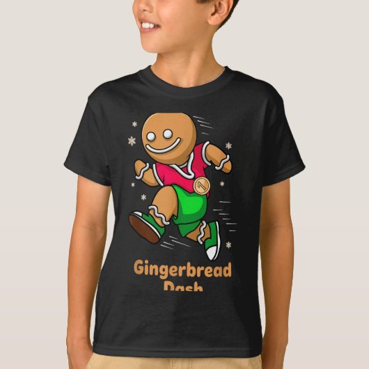 Christmas Gingerbread Dash Running Runner Xmas Mar T-Shirt (Vorderseite)