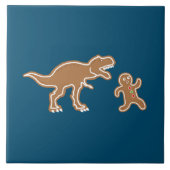Christmas Gingerbread Dinosaur Cookie Hunt Fliese (Vorderseite)