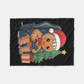 Christmas Gingerbread Gamer Chair Holiday Gaming B Fleecedecke (Vorderseite (Horizontal))