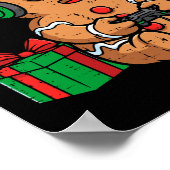 Christmas Gingerbread Gamer Xmas Gaming Boys Kids  Poster (Ecke)
