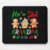 Christmas Gingerbread Gender Reveal He Or She Gran Mousepad (Vorne)