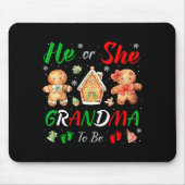 Christmas Gingerbread Gender Reveal He Or She Gran Mousepad (Vorne)