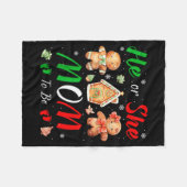 Christmas Gingerbread Gender Reveal He Or She Mom  Fleecedecke (Vorderseite (Horizontal))