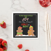 Christmas Gingerbread Gender Reveal Napkins Serviette (Beispiel)