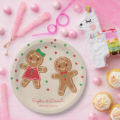 Christmas Gingerbread Gender Reveal Paper Plate Pappteller (Party)