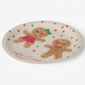 Christmas Gingerbread Gender Reveal Paper Plate Pappteller (Schrägansicht)